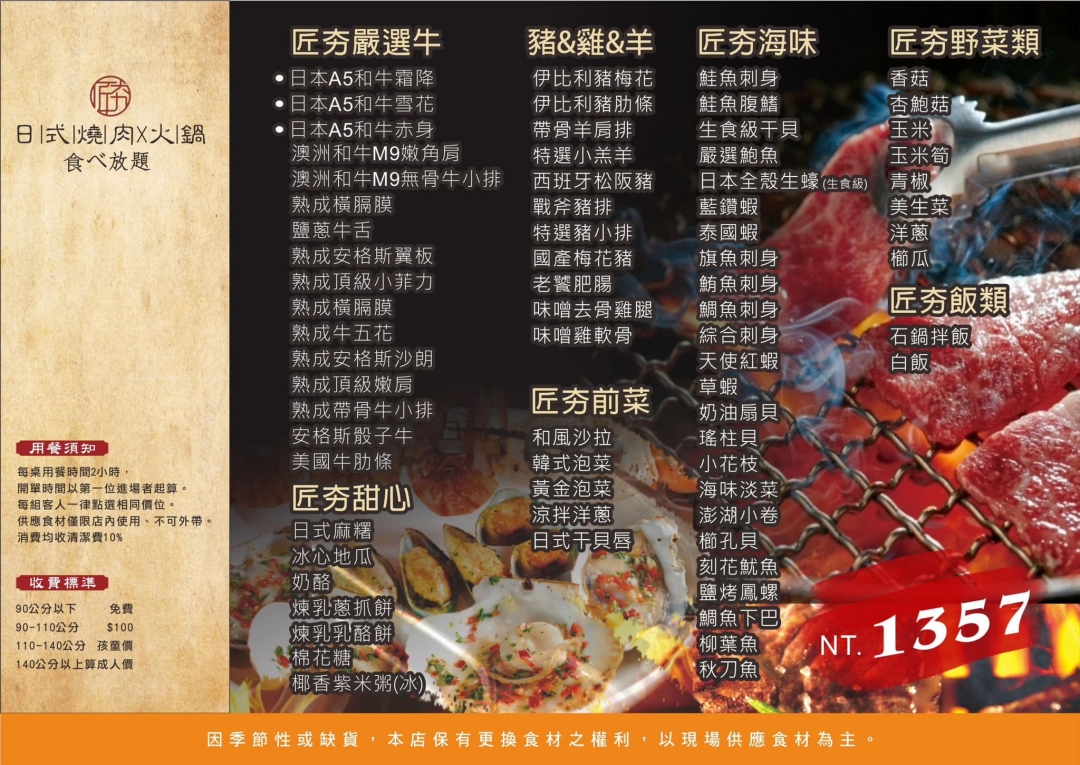 【桃園美食】匠夯日式燒肉～桃園吃到飽燒肉的天花板，老闆把吃到飽當作單點店在經營！專人剝蝦、桌邊代烤、食材講究，真的沒有不吃的道理。桃園藝文特區燒肉推薦