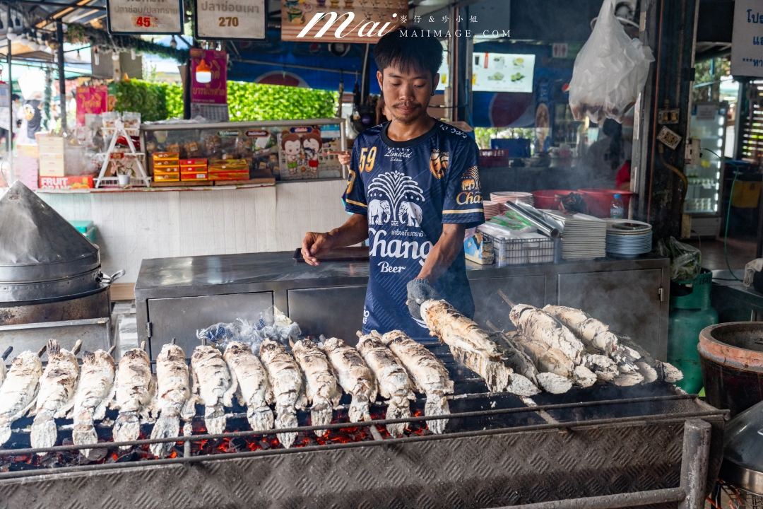 【泰國大城美食】蝦市場kung phuean praew～泰國大城區Ayutthaya必吃泰國蝦餐廳，在地人也排隊的炭烤大蝦，現點現烤大隻又划算！