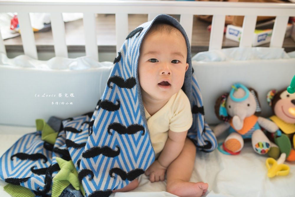 給寶寶最好的呵護～100%有機棉嬰兒毯｜la Lovie翹鬍子嬰兒毯